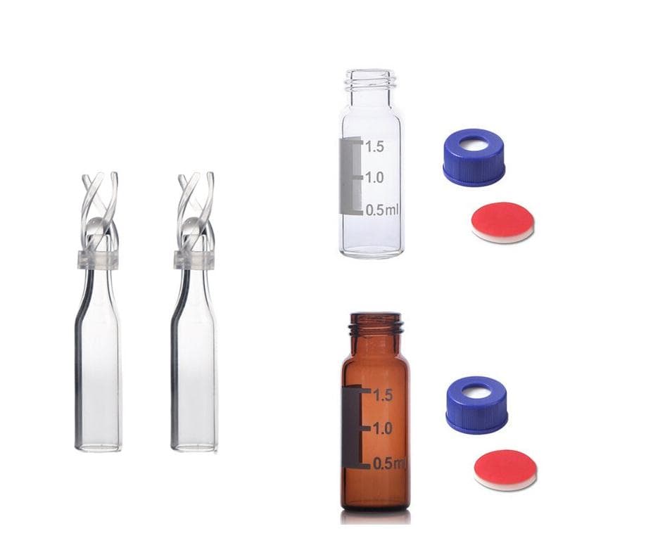 glass 2ml screw vials with ptfe liner pp cap for HPLC and GC
